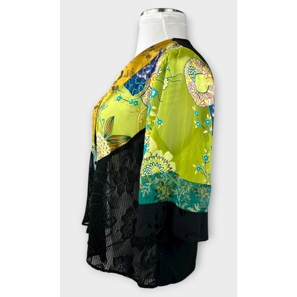 Spencer Alexis Silk Blend Kimono Top Asian Whimsical Fairy Artsy Women's Size XL - Picture 4 of 15